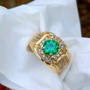CINCIN BATU GREEN TOPAS BULAT MINIMALIS