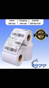 KERTAS LABEL THERMAL STIKER BARCODE 100X100 LABEL RESI 500PCS TERMURAH BERKUALITAS