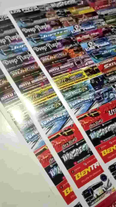 3 lembar sticker bus basuri kidas panda 1 lembar isi 45 kotak. sudah campur