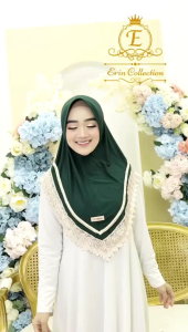 Erin collection hijab kode r29 Prada list renda jilbab instan bergo renda premium super mewah pesta