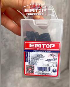 EMTOP บล็อกยิงหลังคา หัวบล็อกแม่เหล็ก 6 ตัว/ชุด แกน 1/4“ ยาว 65มิล ขนาด 6-14มม. รุ่น EMNS65061