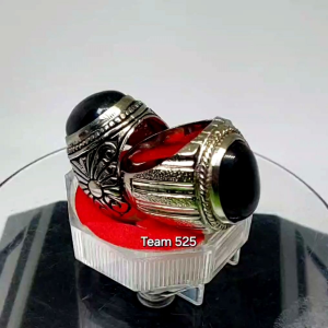 Cincin Giok Hitam: Kristal Tembus Plong Cina Burma Asli untuk Pria & Wanita