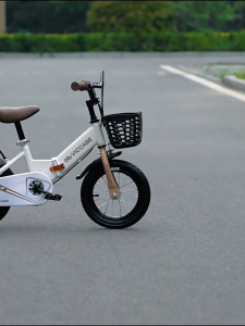 Xe đạp cho bé trai và bé gái VICCABE Sport màu be bản pro xuất khẩu Châu Âu kèm giỏ trước và bánh phụ