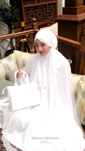 Mukena Uzbekistan Belleza Original Premium Renda Tulle Lace Rose Etnic