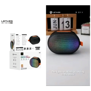 SR - Lenyes S211 speaker Mini RGB Lights Wireless Bluetooth 5.3 original / Speaker lenyes S211 LED RGB Hifi Bass Sound TWS Portable