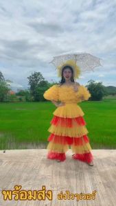 กางเกงขนมชั้นสีรุ้ง ผ้ามุ้ง สีสันคัตเลอฟู