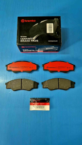 ผ้าดิสเบรคหน้า(ผ้าแคบ) VIGO ปี04-08 2W ไม่ยกสูง เป็นผ้าเซรามิค ยี่ห้อBREMBO แถมจารบี