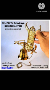 Bel Pintu Sriwijaya RUMAH SULTAN Lonceng kuningan antik lonceng klinting krincingan BRASS Bell motiv Sayap Garuda Bel Tanduk