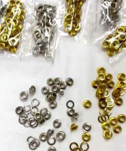(1PKT/24SET)5mm / tebuk Lubang kasut 5mm Brass Material Silver Color Grommet Eyelet with Washer fit Leather Craft