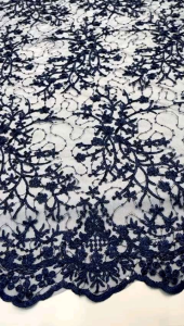 Bahan Kain Tile Ful Bordir Harga Murah Model Daun Full Spanggel Hrg 1/2 meter