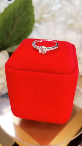 Sterling Silver Engagement Ring with Cubic Zirconia