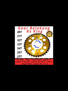 GEAR BELAKANG RX KING GIR VEGA R NEW JUPITER Z BURHAN MX NEW CRYTON  FIZR FIZ R 30T 31T 32T 33T 34T