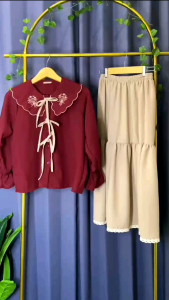 MAIZURA BLUS KERAH BORDIR: Baju Atasan Wanita Keras Bordir Terbaru Polo Linen