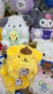 Móc khoá Gấu Bông Có Ngăn Kéo Hình Sanrio Kuromi Purin Melody PochaccoKitty -Đựng Son Đồ Dùng Nhỏ Siêu Cute Lông Mịn