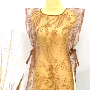 Vest Rompi Atasan Pendek Brokat Tile Kondangan