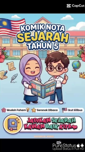 NOTA KOMIK SEJARAH~History Comic Notes Year 4-6 - Illustrated Study Guide - Timeline - Historical Figures - Maps - Educational Resource - Classroom Use