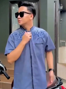 FLASH SALE BAJU MUSLIM PRIA BORDIR LENGAN PENDEK KOKO TERBARU KATUN SUPERNOVA KEKINIAN LENGAN PENDEK TERLARIS YZD BRANDZ