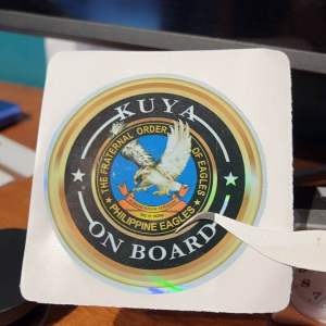IQS ATE On Board Round Sticker Reflectorized Water proof for CAR