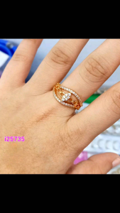Cincin Wanita Perhiasan Aksesoris Permata Zircon Lapis Emas Antikarat / Free Box