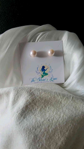 12-13mm White Freshwater Pearls studs