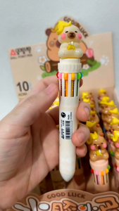 Pulpen Multicolor Lucu Capybara Odemei / Multicolour Pen 10 Warna Kapibala Kapibara