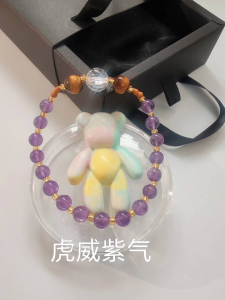 MHU-0058 紫水晶，黄虎眼石，AmethystYellow Tiger Eye 女款手链 孤品原创设计 crystal bracelet Handmade Gelang Tangan Perempuan