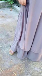 Gamis Muslimah Freya Jumbo Maxy Motif Polos Bahan Ceruty Full Furing LD120