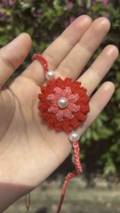 1pcs handmade indian rakhi raksha bandhan rakhi indian rakhi 1 piece รัษีอินเดียทำมือ embroidery thread anklets bracelet for hands Raksha Bandhan festival