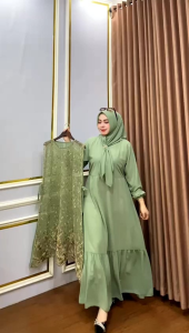 Gamis Alia Seruty Set Rompi Brukat Terbaru 2024 (1708)