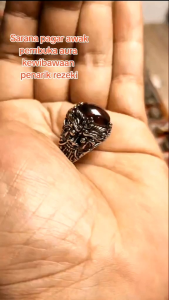Cincin batu paparaca bolosewu 14mm ring dewata barong bali / cincin tafsu jagat cincin akik pria