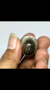 cincin akik kayu Liwung tutul macan coklat hitam