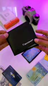 BROOSHOFT ROGER Dompet Lipat Pria Kulit Sintetis Hitam Kekinian