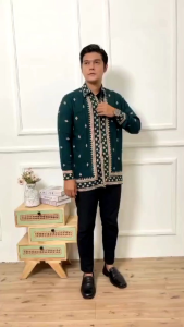 kemeja pria lengan panjang batik rayon motif canai