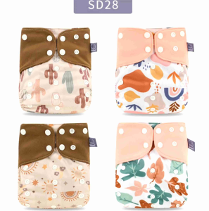 HAPPY FLUTE Cloth Diaper with PUL Outer Fabric and Suede Inner Fabric Adjustable and Reusable