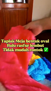 Taplak Meja Oval Bulu Rasfur Diameter 84x40cm