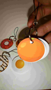 Design Memo Pads Round 4.4cm with buckle ring and keychain string. 50 sheets or 100 sheets