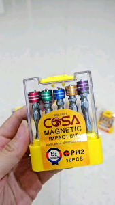 (ขายยกกล่อง = 10 ชิ้น) ดอกไขควง ปลอกแม่เหล็ก ขนาด 65 มม ตรา COSA ZICKO ดอกไขควงแฉก 2 ปลาย เหล็ก PH2 ดอกไขควงลม ดอกไขควงหัวแม่เหล็ก ติดสกูรแน่น ไม่หล่น คุณภาพดี แข็งแรง ทนทาน