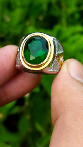 Cincin Batu Permata Green Aquamarine (Size Kantoran)