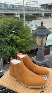 Giày da chelsea boots cổ cao cỡ lớn 45 46 47 48 cho nam chân to. Big size leather boots for wide feet.