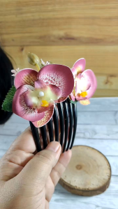 Clip Rambut Anggrek: Sirkam Bunga Orchid & Jepit Rambut Korea
