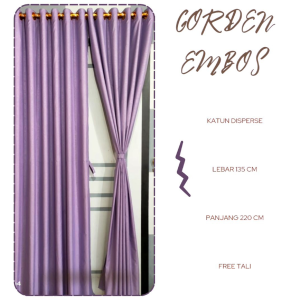 Gorden Tirai Murah Polos Embos L 135 x T 220