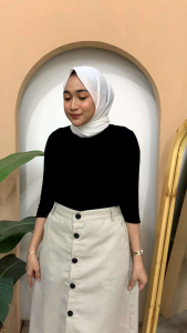 Casual Buton skrit rok panjang mode terbaru dan kekinian rok spans kekinian rok canda susun panjang katun