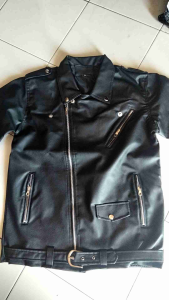 Jaket Kulit Semi Pria Model Ramones Rock N Roll New Elegant