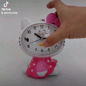 Jam Weker Hellokity Full Body Bunyi Alarm Melody dan kring Mesin Sweep
