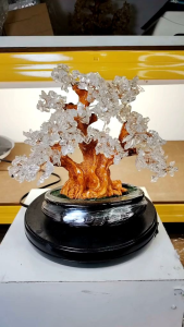 Natural White Quartz Crystal Lucky Crystal Bonsai Tree Ornament #Crystaltree #WhiteCrystal