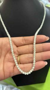 Chuỗi vòng cổ hạt đá ngọc cẩm thạch trắng xanh vân đẹp size 4li nhỏ xinh dưỡng Tâm sang chảnh