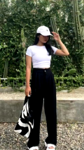 Highwaist // Celana Kulot Pants Knit Celana Panjang Wanita