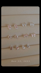 Elegan Jewellery S999 Pure Silver Cubic Zirconia Love Earrings