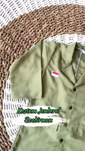 Baju Jendral Sudirman Anak / Kostum Jendral Sudirman Jaket Jas Blazer Jubah Panjang Free Ikat Kepala / Baju Karnaval Jendral Sudirman / Kostum Karnaval Paud Tk SD