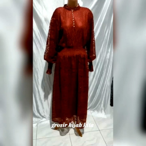 TK COD DRESS VOILA VAGUE DRESS BRUKAT TERBARU/DRESS FASHION WANITA/DRESS PESTA WANITA